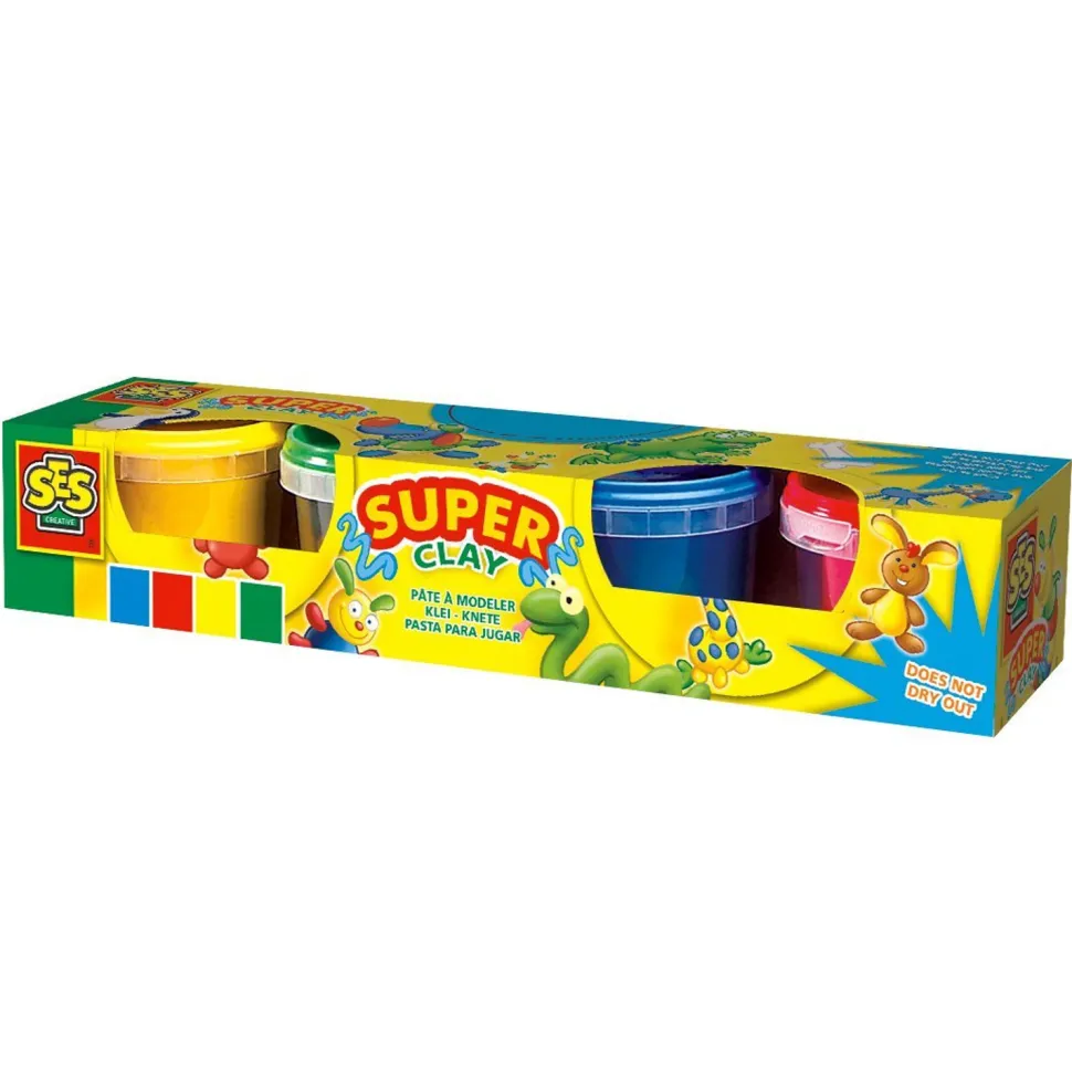 Pâte à modeler : Pots 4x90gr - SES Creative