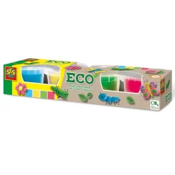 Pâte à modeler Eco : 4 pots de couleurs primaire - SES Creative