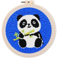 Punch Needle : Bébé Panda - avec cadre - Figured'Art