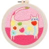 Punch Needle : Chat fleuri - avec cadre - Figured'Art