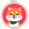 Punch Needle : Chien Shiba Inu - avec cadre - Figured'Art