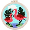 Punch Needle : Couple de Flamants roses - avec cadre - Figured'Art