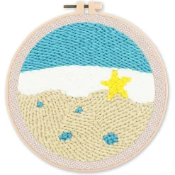 Punch Needle : Etoiles et Ciel - avec cadre - Figured'Art