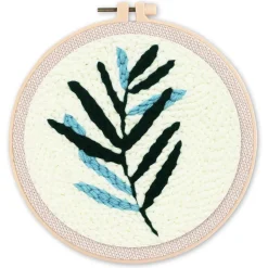 Punch Needle : Feuille bi-colore - avec cadre - Figured'Art