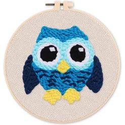 Punch Needle : houette bleue - avec cadre - Figured'Art