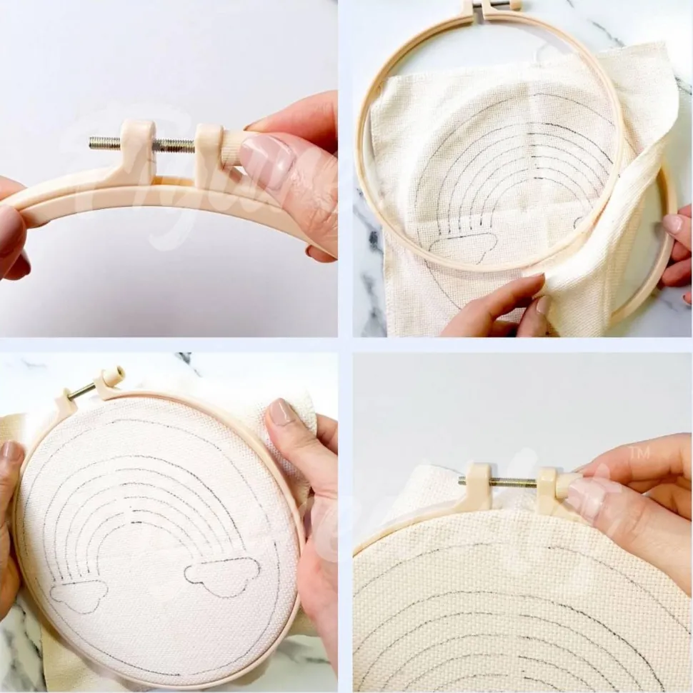 Punch Needle : houette bleue - avec cadre - Figured'Art