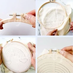 Punch Needle : Marguerite blanche - avec cadre - Figured'Art