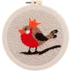Punch Needle : Oiseau Rouge-gorge - avec cadre - Figured'Art