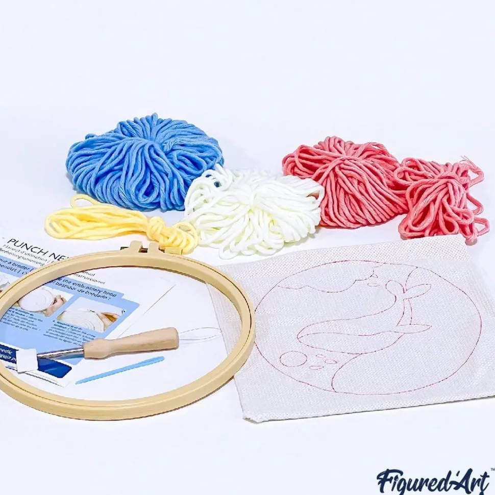 Punch Needle : Orque dans la Mer - avec cadre - Figured'Art