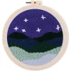 Punch Needle : Paysage sous les Etoiles - avec cadre - Figured'Art