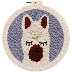 Punch Needle : Petit Lama - avec cadre - Figured'Art