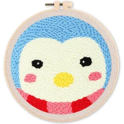 Punch Needle : Pingouin - avec cadre - Figured'Art