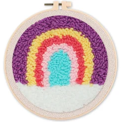 Punch Needle : rc en Ciel - avec cadre - Figured'Art