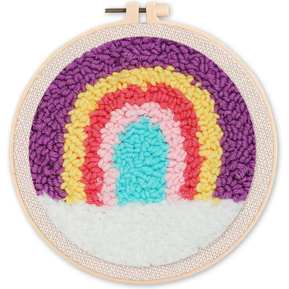 Punch Needle : rc en Ciel - avec cadre - Figured'Art