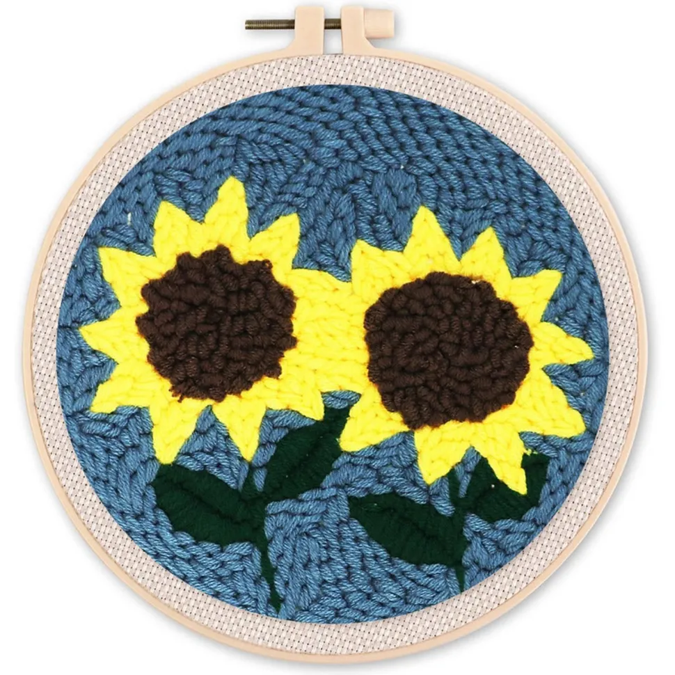 Punch Needle : Tournesols - avec cadre - Figured'Art