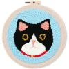 Punch Needle : Tête de Chat - avec cadre - Figured'Art