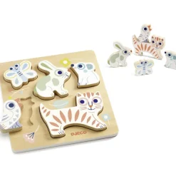 Puzzle à encastrement 5 pièces : BabyAnimali - Djeco