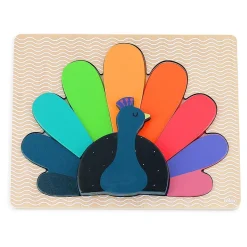 Puzzle / encastrement en volume paon - Andy Westface - Vilac