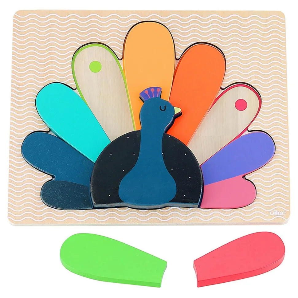 Puzzle / encastrement en volume paon - Andy Westface - Vilac