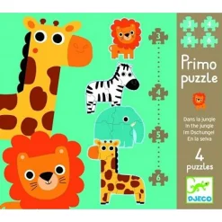 Puzzle 18 pièces - 4 puzzles : Dans la jungle - Djeco