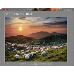 Puzzle 1000 pièces : Moutons et volcans - Heye