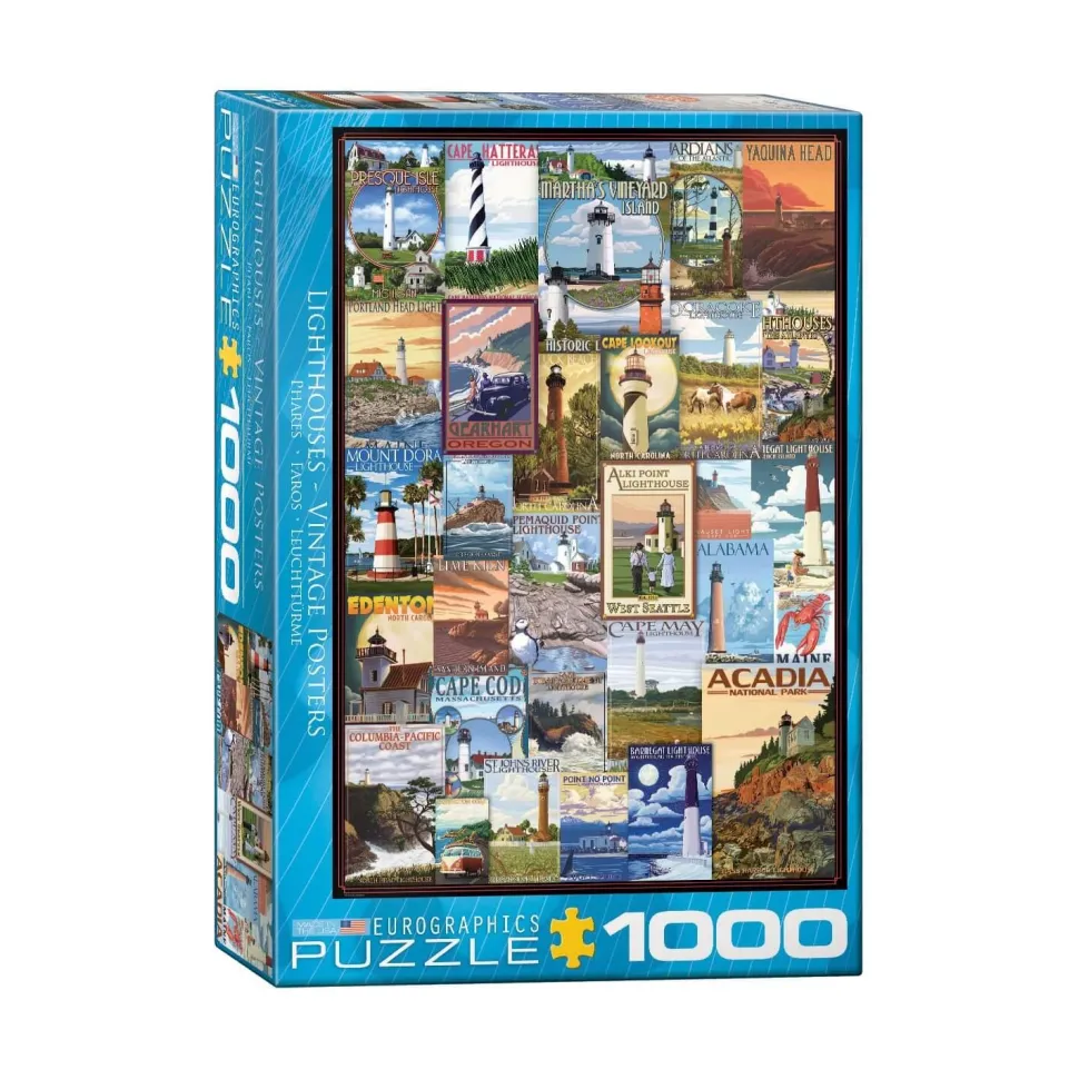 Puzzle 1000 pièces : Affiches anciennes de phares - Eurographics