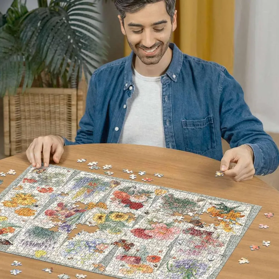 Puzzle 1000 pièces - Affiches de fleurs du jardin - Ravensburger