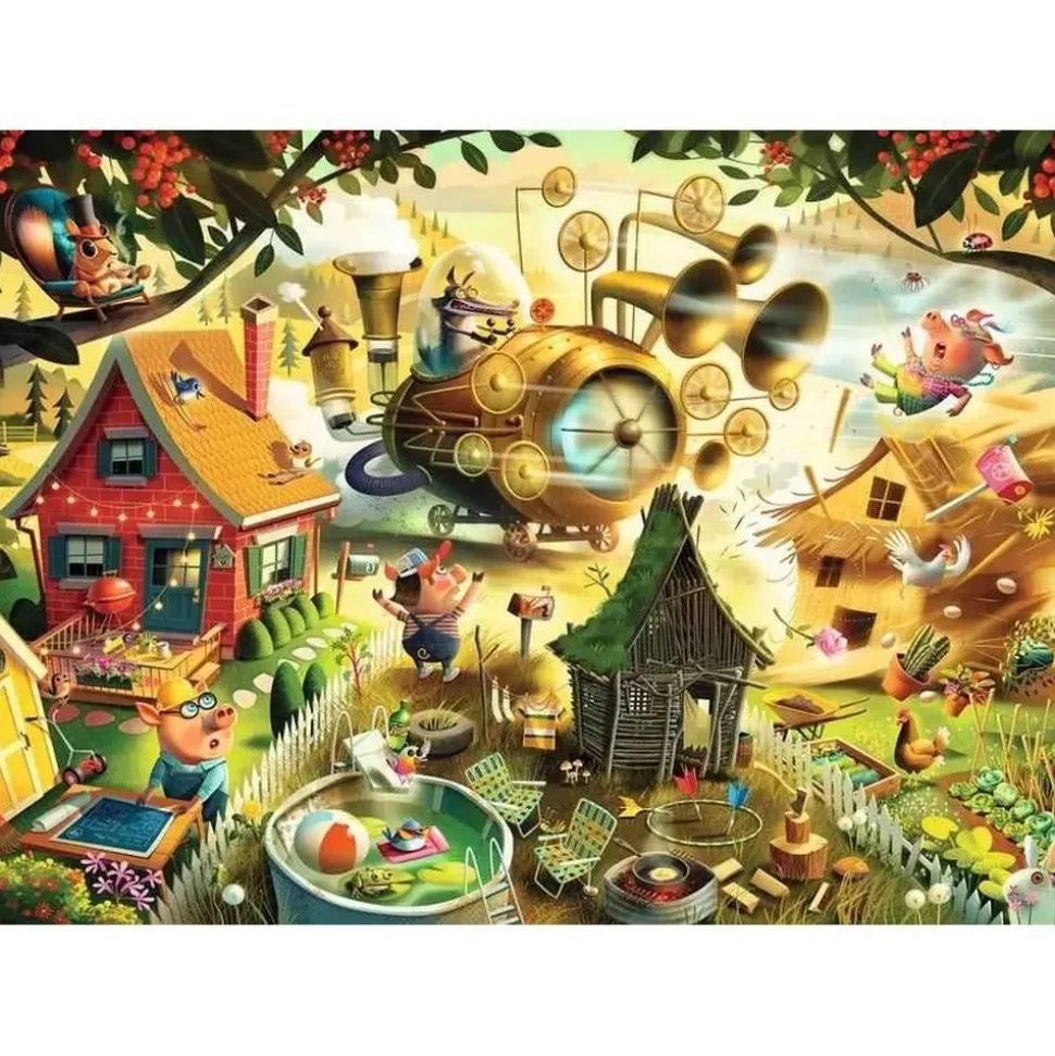 Puzzle 1000 pièces : Alerte chez les 3 petits cochons / Dean MacAdam - Ravensburger