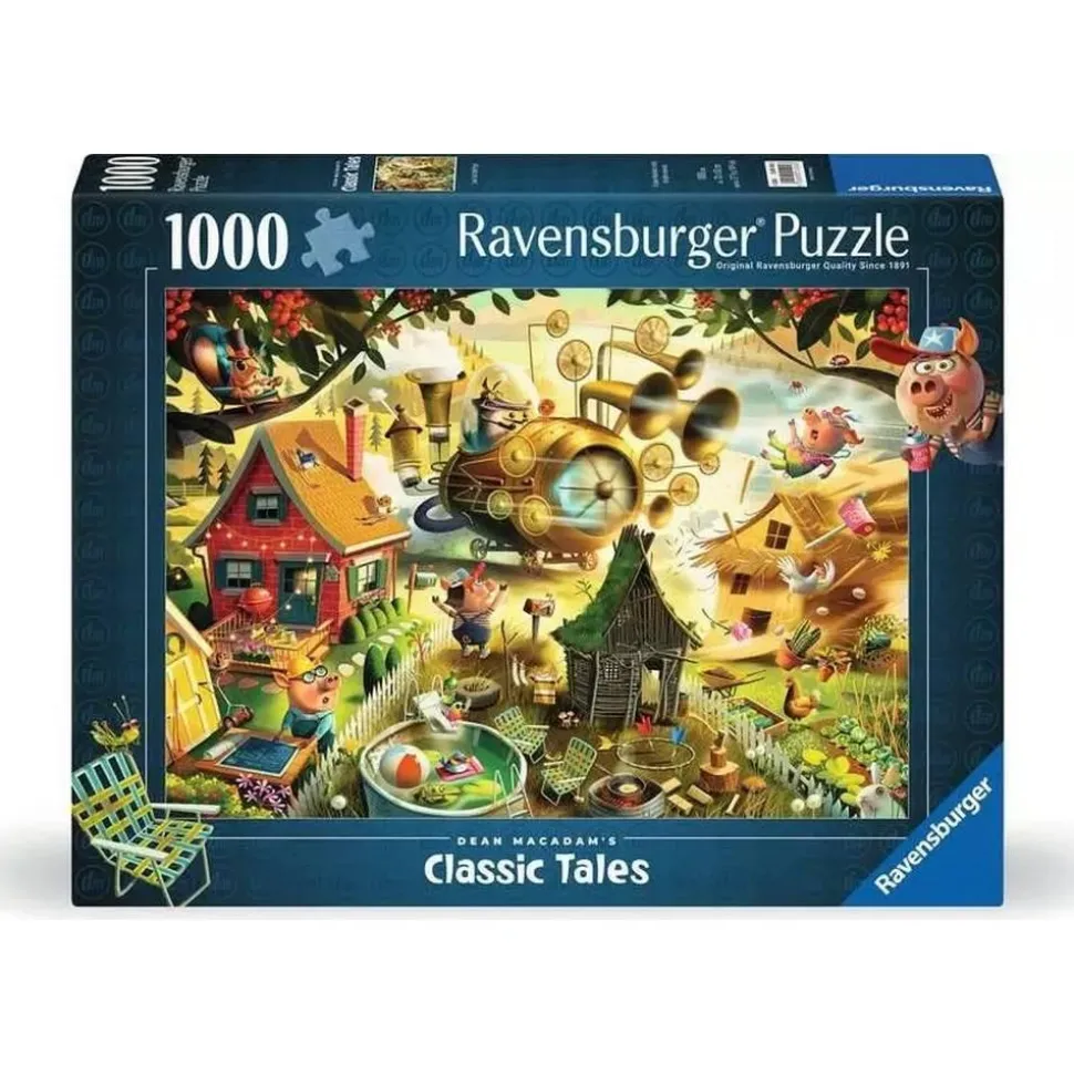 Puzzle 1000 pièces : Alerte chez les 3 petits cochons / Dean MacAdam - Ravensburger