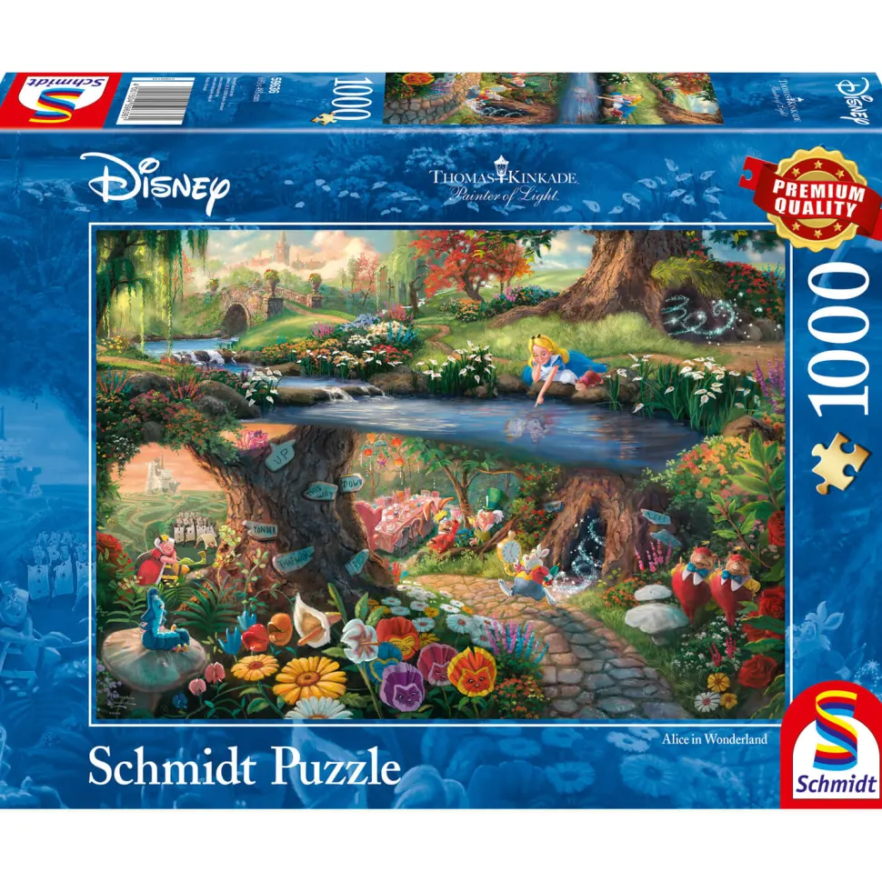 Puzzle 1000 pièces : Alice au pays des merveilles, Disney, Thomas Kinkade - Schmidt