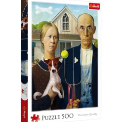 Puzzle 500 pièces : American Gothic : Édition Chien - Trefl