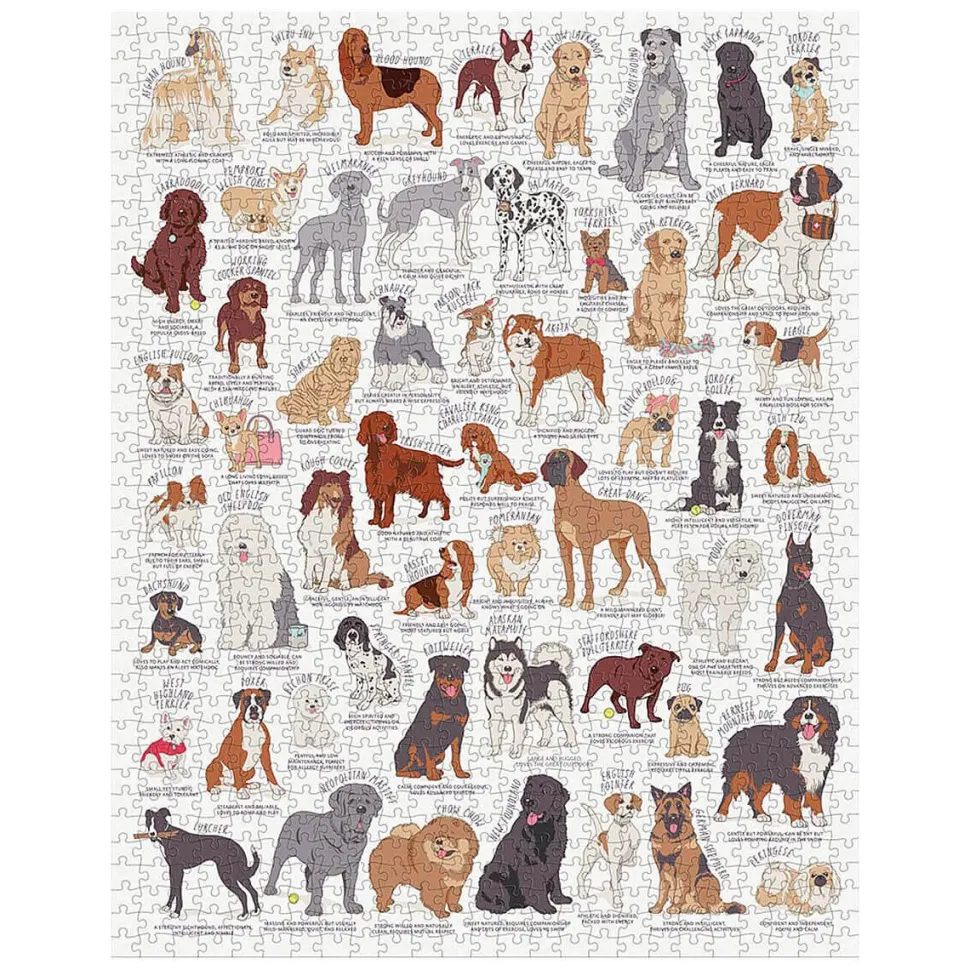 Puzzle 1000 pièces : Amoureux des chiens - Galison