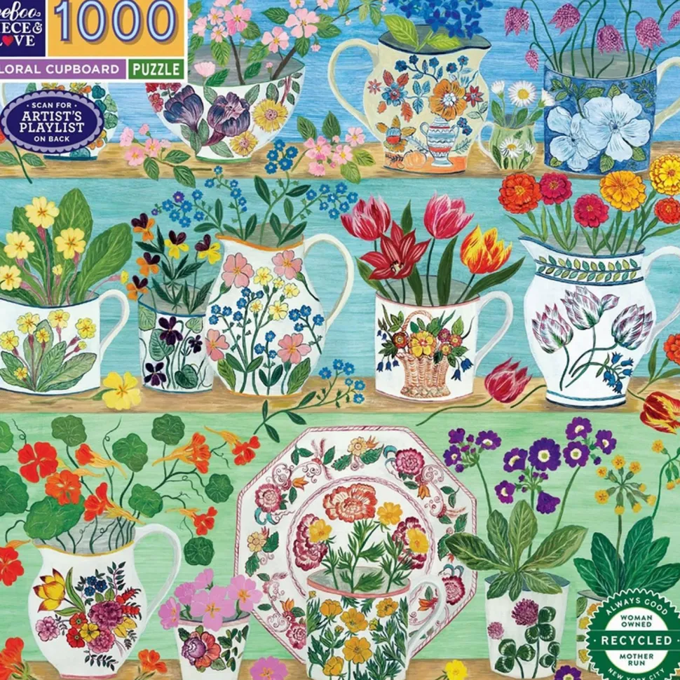 Puzzle 1000 pièces : Armoire florale - Eeboo