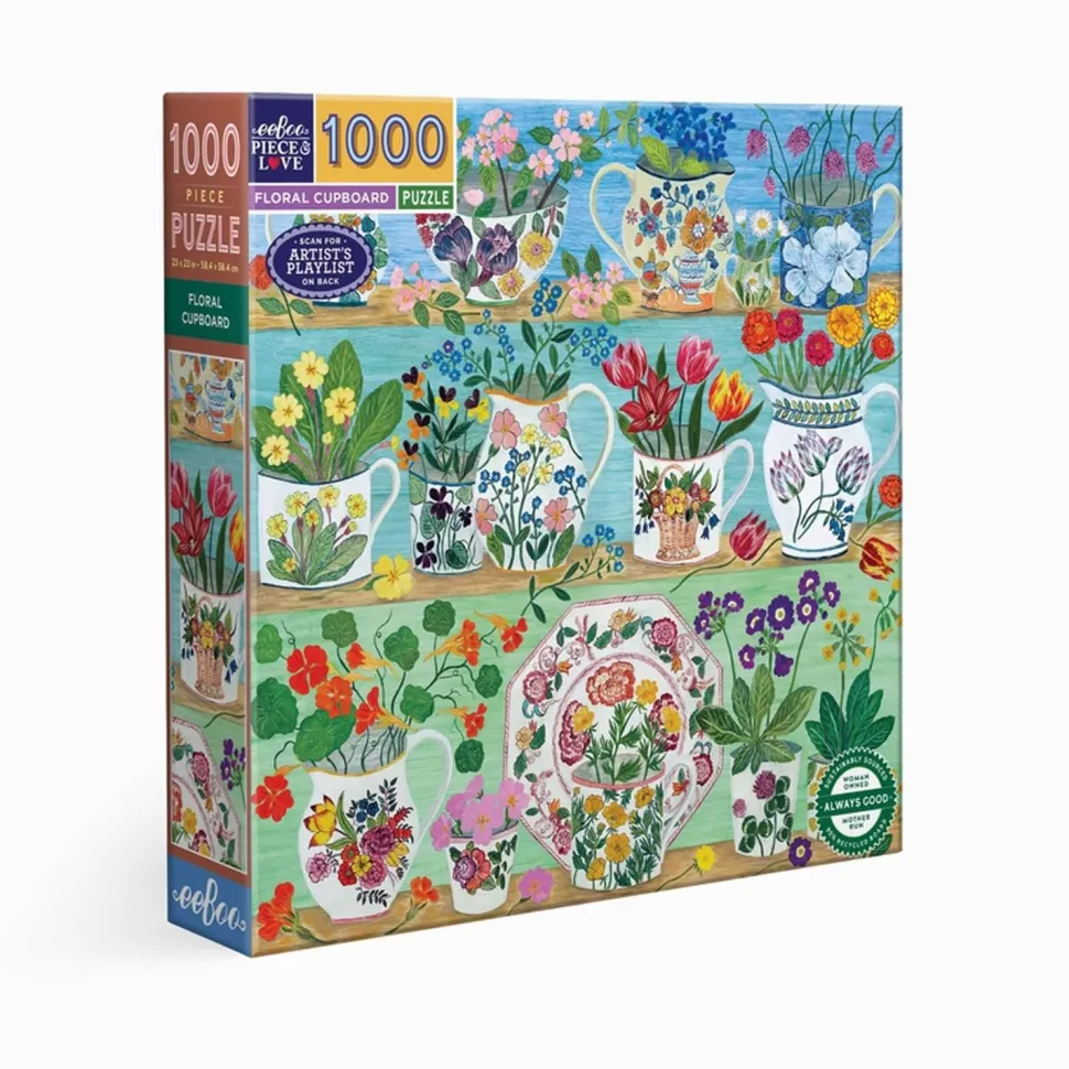 Puzzle 1000 pièces : Armoire florale - Eeboo