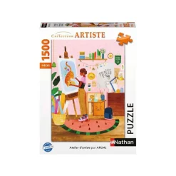 Puzzle 1500 pièces : Atelier d'artiste, Laura Lhuillier - Nathan