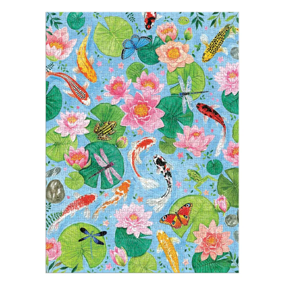 Puzzle 1000 pièces : Au bord de l'étang de Koi - Galison