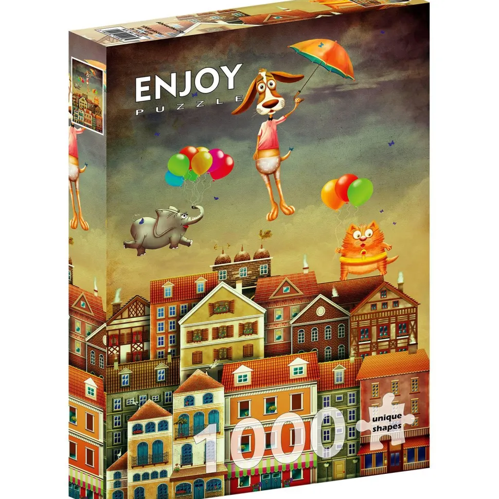 Puzzle 1000 Pièces : Au dessus de la ville - EnjoyPuzzle