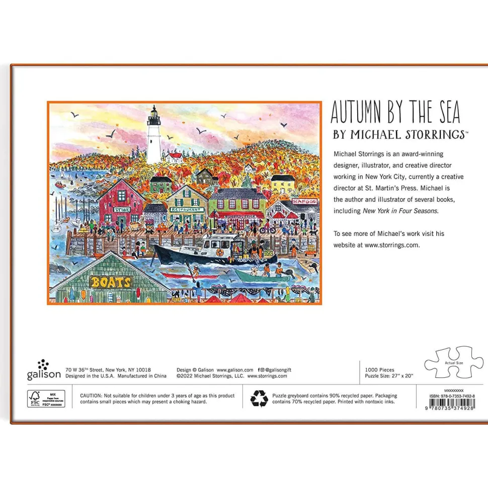 Puzzle 1000 pièces : Automne au bord de la mer, Michael Storrings - Galison