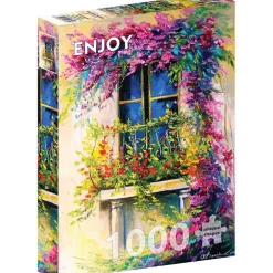 Puzzle 1000 Pièces : Balcon fleuri - EnjoyPuzzle