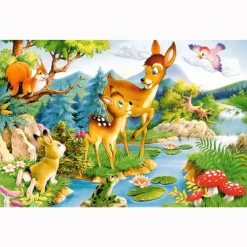 Puzzle 120 pièces : Bambi et sa maman - Castorland