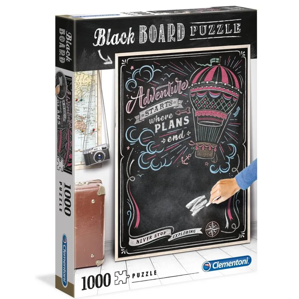 Puzzle 1000 pièces : Blackboard Travel - Clementoni