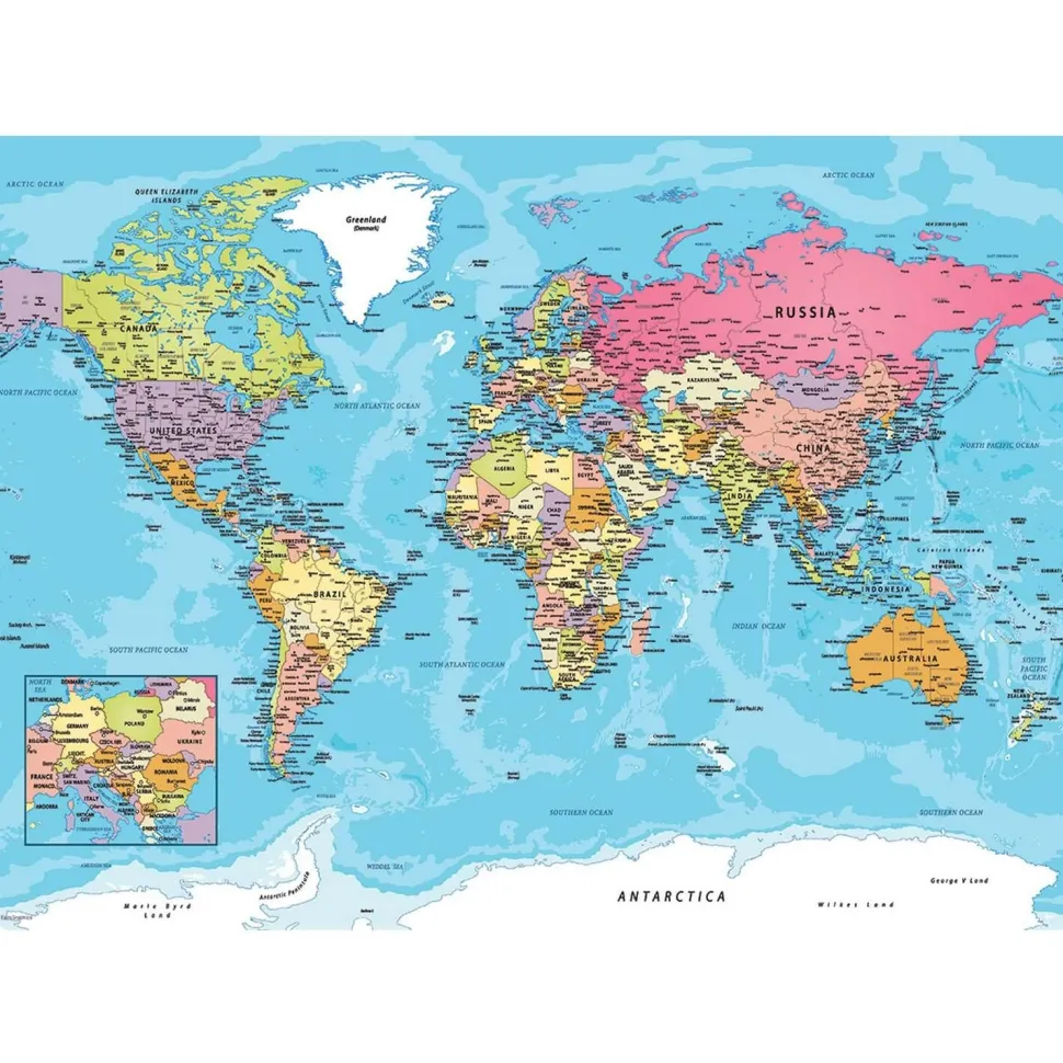 Puzzle 550 pièces : Boite en métal - Carte du monde - Eurographics