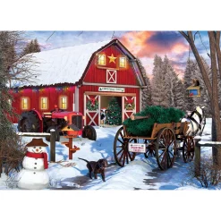 Puzzle 550 pièces : Boîte métal : Grange de Noël - Eurographics