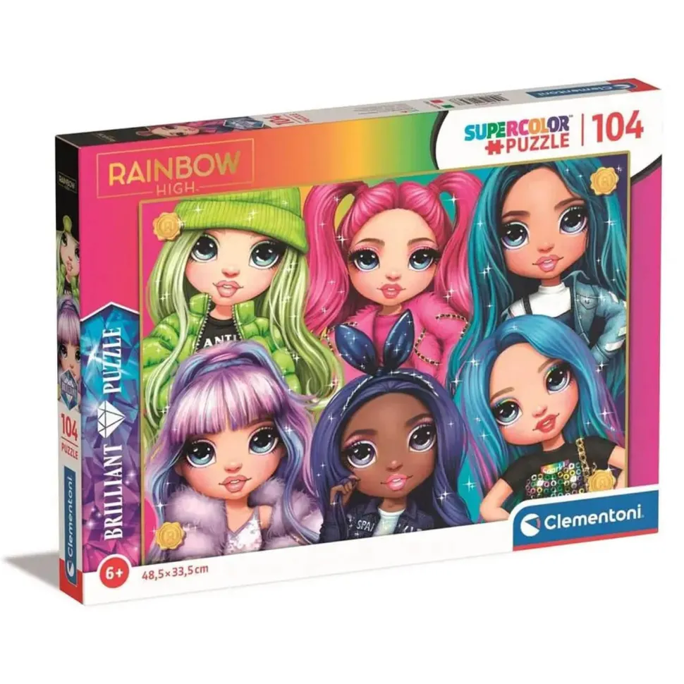 Puzzle 104 pièces : Brilliant : Rainbow High - Clementoni