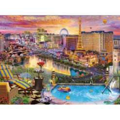 Puzzle 1500 pièces : Capitale Néon, Paris Las Vegas - Ks Games