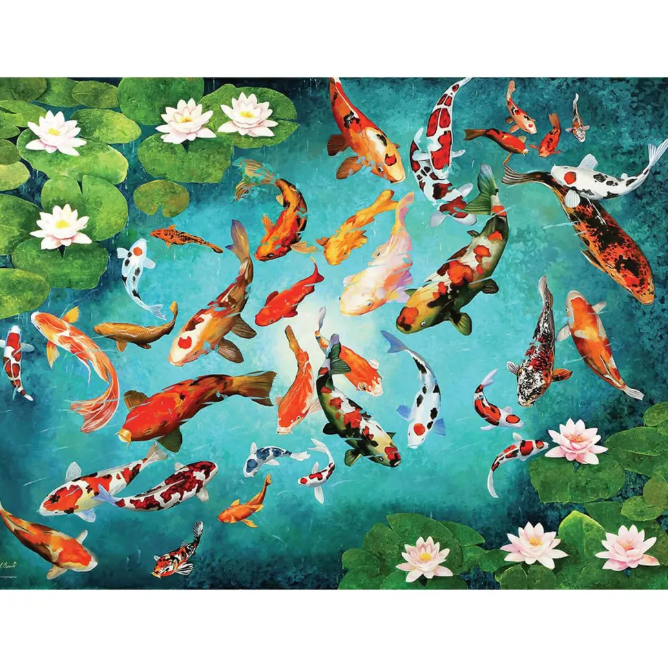 Puzzle 1000 pièces : Carpes Koï colorées - Eurographics