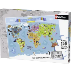 Puzzle 150 pièces : Carte du monde - Nathan
