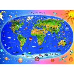 Puzzle 300 pièces : Carte du monde - Dino