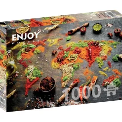 Puzzle 1000 pièces : Carte du monde en épices - EnjoyPuzzle