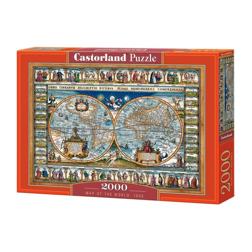 Puzzle 2000 pièces : carte du monde - Castorland